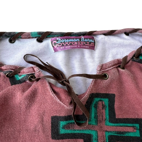 AOP Cowgirl Western Vintage Blouse Top Graphic Pullover Rodeo Gordon James Y2K - Picture 4 of 10